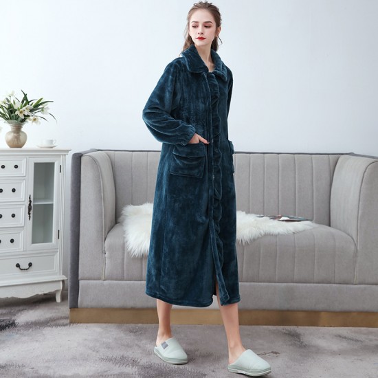 Autumn and winter plus-size imitation half-fleece nightgowns, thickened and long, sexy bathrobes for men and women, couple's loungewear. Autumn and winter plus-size imitation half-fleece nightgowns, thickened and long, sexy bathrobes for men and women, couple's loungewear.