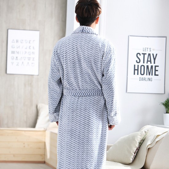 [2001 Refined] Autumn/Winter Thickened Long Nightgown for Women, Winter Flannel Couple's Bathrobe, Plus-Sized Men's Bathrobe