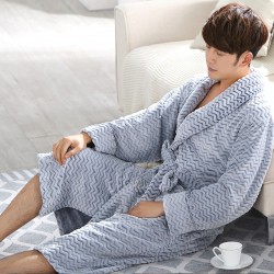 [2001 Refined] Autumn/Winter Thickened Long Nightgown for Women, Winter Flannel Couple's Bathrobe, Plus-Sized Men's Bathrobe