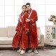 Ins simple, long, pocket-strap flannel robes for women and men for autumn and winter. Ins simple, long, pocket-strap flannel robes for women and men for autumn and winter.