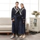 Ins simple, long, pocket-strap flannel robes for women and men for autumn and winter. Ins simple, long, pocket-strap flannel robes for women and men for autumn and winter.