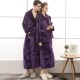 2021 Spliced Flannel Couple's Nightgown for Men and Women Extra Long Thickened Large Size Bathrobe for Autumn and Winter 2021 Spliced Flannel Couple's Nightgown for Men and Women Extra Long Thickened Large Size Bathrobe for Autumn and Winter