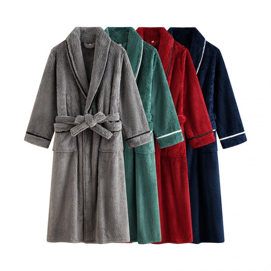Premium, double-layered, thickened, Austrian grain fleece nightgown, new for women, winter (25 new styles), extra-long, stylish, short, warm, autumn bathrobe. Premium, double-layered, thickened, Austrian grain fleece nightgown, new for women, winter (25 new styles), extra-long, stylish, short, warm, autumn bathrobe.