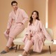 New Chinese-style gradient waffle couple's bathrobes for women. Men's soft, absorbent, breathable nightgown for spring, summer, and autumn.