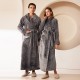 Thick, warm flannel couple's bathrobe for women, long, winter coral fleece bathrobe for men, plus size (200 catties). Thick, warm flannel couple's bathrobe for women, long, winter coral fleece bathrobe for men, plus size (200 catties).