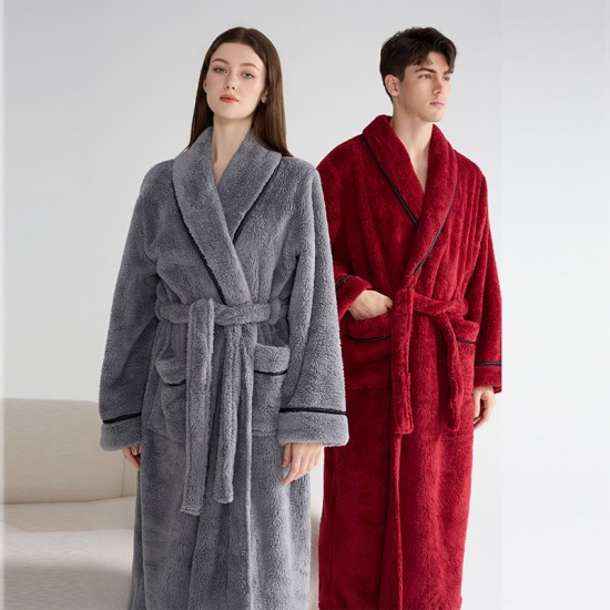 Premium, double-layered, thickened, Austrian grain fleece nightgown, new for women, winter (25 new styles), extra-long, stylish, short, warm, autumn bathrobe. Premium, double-layered, thickened, Austrian grain fleece nightgown, new for women, winter (25 new styles), extra-long, stylish, short, warm, autumn bathrobe.