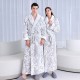 Autumn and winter new silver-gray double-layer thickened jacquard cotton velvet nightgown for men, long plus-length velvet bathrobe for women Autumn and winter new silver-gray double-layer thickened jacquard cotton velvet nightgown for men, long plus-length velvet bathrobe for women