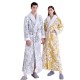 Autumn and winter new silver-gray double-layer thickened jacquard cotton velvet nightgown for men, long plus-length velvet bathrobe for women Autumn and winter new silver-gray double-layer thickened jacquard cotton velvet nightgown for men, long plus-length velvet bathrobe for women