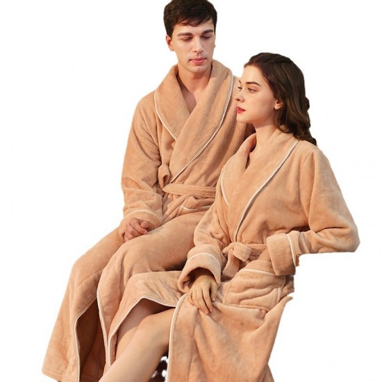 Extra-Long Nightgown for Men and Women, Autumn/Winter Plus-Sized Coral Fleece Pajamas for Men, Thickened Winter Couple's Flannel Pajamas for Men Extra-Long Nightgown for Men and Women, Autumn/Winter Plus-Sized Coral Fleece Pajamas for Men, Thickened Winter Couple's Flannel Pajamas for Men