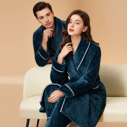 New Chinese-style gradient waffle couple's bathrobes for women. Men's soft, absorbent, breathable nightgown for spring, summer, and autumn. New Chinese-style gradient waffle couple's bathrobes for women. Men's soft, absorbent, breathable nightgown for spring, summer, and autumn.