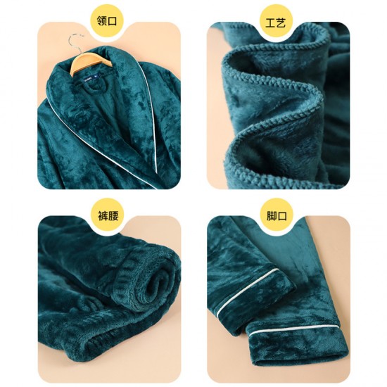 New Chinese-style gradient waffle couple's bathrobes for women. Men's soft, absorbent, breathable nightgown for spring, summer, and autumn.