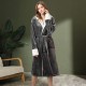 [Upgraded 1804] Contrast-colored, extra-long, thickened flannel nightgown, men's, plus-size, coral fleece bathrobe, autumn/winter.