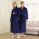 320g thickened flannel nightgown with back print for autumn and winter, men's, European-sized, long coral fleece bathrobe for women, luxurious feel. 320g thickened flannel nightgown with back print for autumn and winter, men's, European-sized, long coral fleece bathrobe for women, luxurious feel.