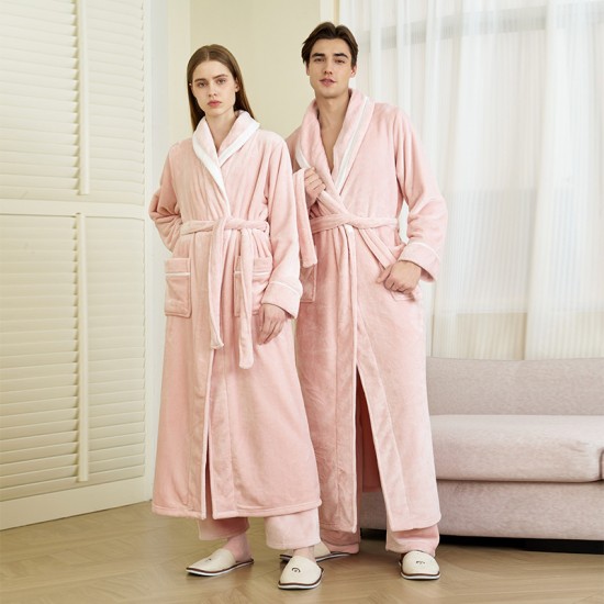 320g thickened, extra-long, comfortable cotton fleece nightgown for men and women, European sizes, simple, plush, plush bathrobe. 320g thickened, extra-long, comfortable cotton fleece nightgown for men and women, European sizes, simple, plush, plush bathrobe.