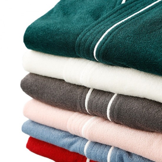 Extra-long, soft, absorbent terry bathrobe for women, short-sleeved, large-size, new summer makeup robe, bath towel robe for men.