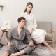 Year-End Thin Summer Waffle Bathrobe for Women Simple V-Neck Three-Quarter Sleeve Absorbent Couple's Nightgown for Spring and Autumn Year-End Thin Summer Waffle Bathrobe for Women Simple V-Neck Three-Quarter Sleeve Absorbent Couple's Nightgown for Spring and Autumn