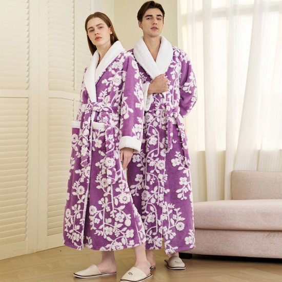 Net Weight: 1.2 kg Autumn/Winter Thickened Flannel Bathrobe for Men, Extra-Large Large Cut-Out Pattern Nightgown Net Weight: 1.2 kg Autumn/Winter Thickened Flannel Bathrobe for Men, Extra-Large Large Cut-Out Pattern Nightgown