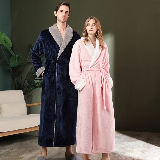 Comfortable Cotton Fleece Nightgown with Jacquard Outer Layer Arctic fleece bathrobes with inner layers. European and American double-layered, thickened, and long pajamas. Comfortable Cotton Fleece Nightgown with Jacquard Outer Layer Arctic fleece bathrobes with inner layers. European and American double-layered, thickened, and long pajamas.