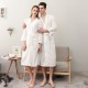 Year-End Thin Summer Waffle Bathrobe for Women Simple V-Neck Three-Quarter Sleeve Absorbent Couple's Nightgown for Spring and Autumn Year-End Thin Summer Waffle Bathrobe for Women Simple V-Neck Three-Quarter Sleeve Absorbent Couple's Nightgown for Spring and Autumn