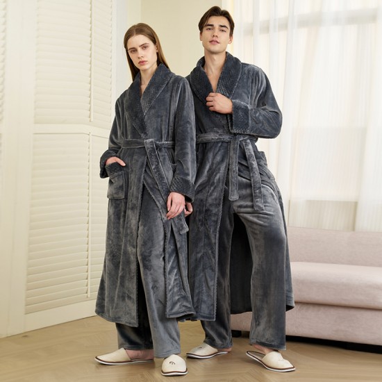 2025 new double-layered thickened men's autumn and winter warm pajamas, plus-size plus-length home robes. 2025 new double-layered thickened men's autumn and winter warm pajamas, plus-size plus-length home robes.