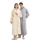 [1806 Upgrade] Autumn/Winter Contrast Color Pineapple Plaid Couple's Nightgown, Men's Fashionable Thickened Plus Size Flannel Bathrobe