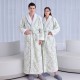Autumn and winter new silver-gray double-layer thickened jacquard cotton velvet nightgown for men, long plus-length velvet bathrobe for women Autumn and winter new silver-gray double-layer thickened jacquard cotton velvet nightgown for men, long plus-length velvet bathrobe for women