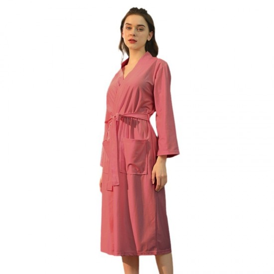 Summer Thin Absorbent Bathrobes for Women, Men's Plus-Size Waffle-Patterned Bathrobes for Hotels and Hot Springs Summer Thin Absorbent Bathrobes for Women, Men's Plus-Size Waffle-Patterned Bathrobes for Hotels and Hot Springs