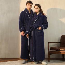 Autumn and Winter Thickened Comfortable Cotton Fleece Nightgown for Men Winter Plus Size Luxury Couple's Bathrobe for Women Extra Long Pajamas Autumn and Winter Thickened Comfortable Cotton Fleece Nightgown for Men Winter Plus Size Luxury Couple's Bathrobe for Women Extra Long Pajamas