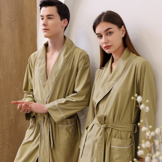 Summer thin satin bathrobe absorbent quick-drying couple's robe, extra long and plus-size for men, spring and autumn Summer thin satin bathrobe absorbent quick-drying couple's robe, extra long and plus-size for men, spring and autumn