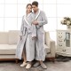 [New 2102] Thickened, extra-long, comfortable cotton fleece couple's nightgown, plus-size, plush, plush, men's nightgown.