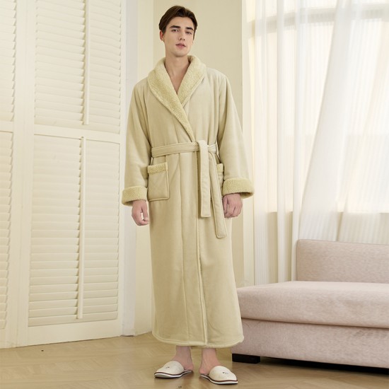 Men's nightgown, winter, plus-size Thick coral fleece pajamas for men, comfortable cotton velvet bathrobes for autumn and winter, plus-size home robes. Men's nightgown, winter, plus-size Thick coral fleece pajamas for men, comfortable cotton velvet bathrobes for autumn and winter, plus-size home robes.
