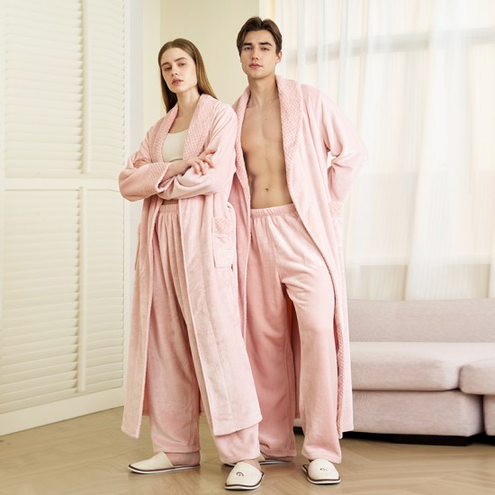 2025 new double-layered thickened men's autumn and winter warm pajamas, plus-size plus-length home robes. 2025 new double-layered thickened men's autumn and winter warm pajamas, plus-size plus-length home robes.
