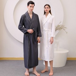 Summer thin satin bathrobe absorbent quick-drying couple's robe, extra long and plus-size for men, spring and autumn Summer thin satin bathrobe absorbent quick-drying couple's robe, extra long and plus-size for men, spring and autumn