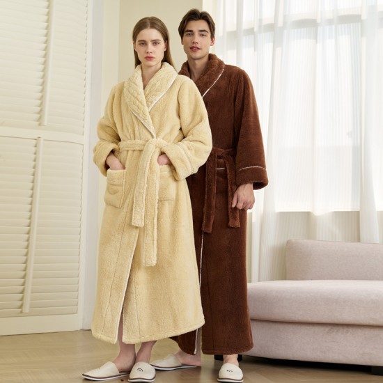 Women's nightdresses, thickened and long coral fleece pajamas for autumn and winter, women's winter flannel bathrobes, spring and autumn coral. Women's nightdresses, thickened and long coral fleece pajamas for autumn and winter, women's winter flannel bathrobes, spring and autumn coral.