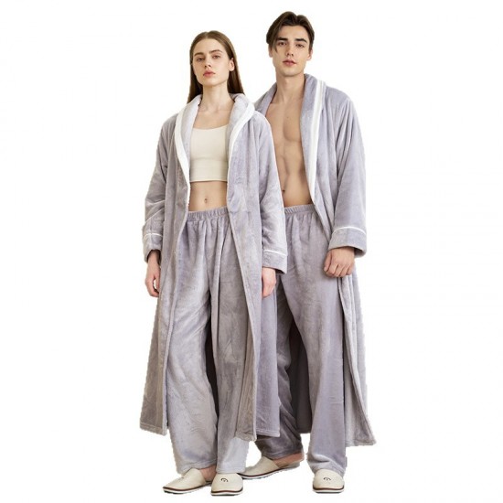 320g thickened, extra-long, comfortable cotton fleece nightgown for men and women, European sizes, simple, plush, plush bathrobe. 320g thickened, extra-long, comfortable cotton fleece nightgown for men and women, European sizes, simple, plush, plush bathrobe.