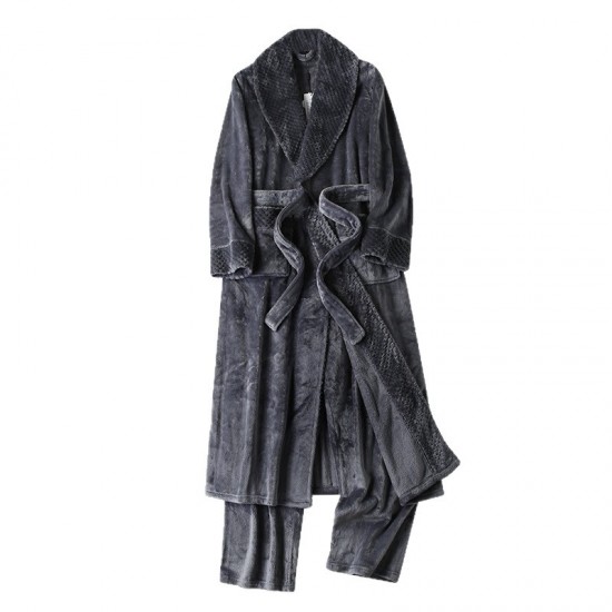 2025 new double-layered thickened men's autumn and winter warm pajamas, plus-size plus-length home robes. 2025 new double-layered thickened men's autumn and winter warm pajamas, plus-size plus-length home robes.