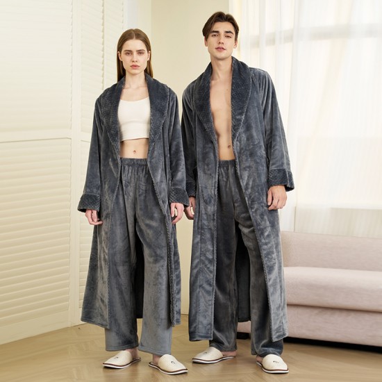 2025 new double-layered thickened men's autumn and winter warm pajamas, plus-size plus-length home robes. 2025 new double-layered thickened men's autumn and winter warm pajamas, plus-size plus-length home robes.