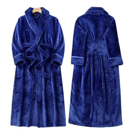 Double-sided thickened nightgowns, plus-size, autumn and winter styles, comfortable cotton fleece couple's plus-size bathrobes for men and women. Double-sided thickened nightgowns, plus-size, autumn and winter styles, comfortable cotton fleece couple's plus-size bathrobes for men and women.