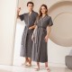 Extra-long, soft, absorbent terry bathrobe for women, short-sleeved, large-size, new summer makeup robe, bath towel robe for men.