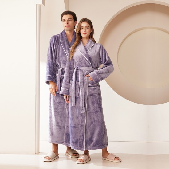Autumn/Winter Comfortable Cotton Fleece Nightgown for Women, Thickened Coral Fleece Pajamas, Plus-Sized Bathrobe with Ankle Length Autumn/Winter Comfortable Cotton Fleece Nightgown for Women, Thickened Coral Fleece Pajamas, Plus-Sized Bathrobe with Ankle Length