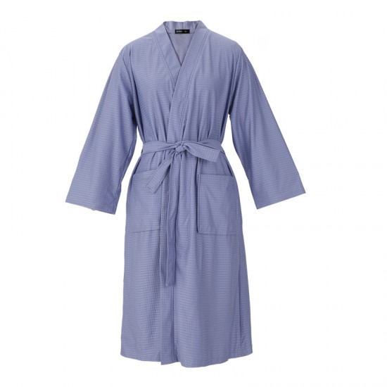 Year-End Thin Summer Waffle Bathrobe for Women Simple V-Neck Three-Quarter Sleeve Absorbent Couple's Nightgown for Spring and Autumn Year-End Thin Summer Waffle Bathrobe for Women Simple V-Neck Three-Quarter Sleeve Absorbent Couple's Nightgown for Spring and Autumn