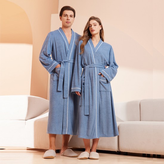 New Men's and Women's Towel Bathrobe Long Sleeve Absorbent Quick-Drying Summer Style New Men's and Women's Towel Bathrobe Long Sleeve Absorbent Quick-Drying Summer Style
