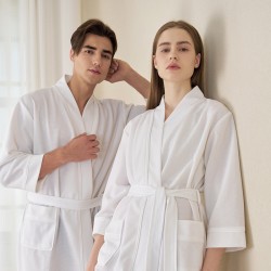 Hotel bathrobe for women, spring and summer thin absorbent quick-drying robe for men, mid-length plus-size hot spring swimming and sauna towels