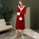 [Upgraded 1804] Contrast-colored, extra-long, thickened flannel nightgown, men's, plus-size, coral fleece bathrobe, autumn/winter.