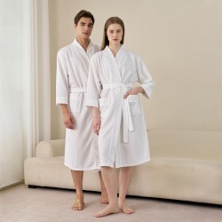 Hotel bathrobe for women, spring and summer thin absorbent quick-drying robe for men, mid-length plus-size hot spring swimming and sauna towels