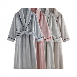 New absorbent nightgown for men, spring and autumn cool, thin couple's bathrobe, premium summer mid-length morning robe for women. New absorbent nightgown for men, spring and autumn cool, thin couple's bathrobe, premium summer mid-length morning robe for women.