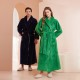 Contrast color flannel couple's robes for women, thickened and long warm coral fleece bathrobes for winter, men's plus-size morning robes. Contrast color flannel couple's robes for women, thickened and long warm coral fleece bathrobes for winter, men's plus-size morning robes.